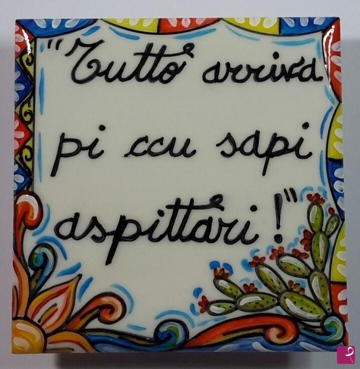 quadri in vendita online - Ceramica siciliana - collezione 2019 n.°12 "Proverbi  siciliana"