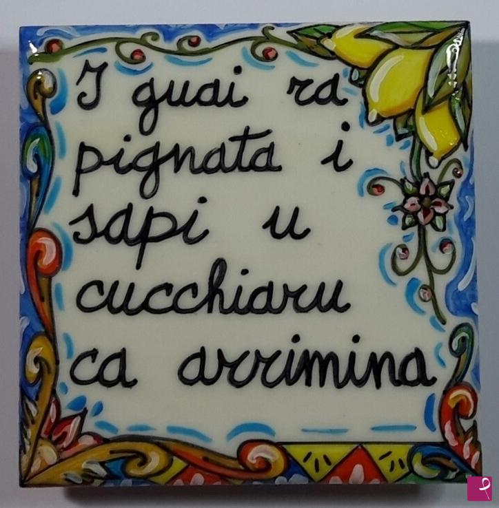 quadri in vendita online - Ceramica siciliana - collezione 2019 n.°13 "Proverbi siciliani"