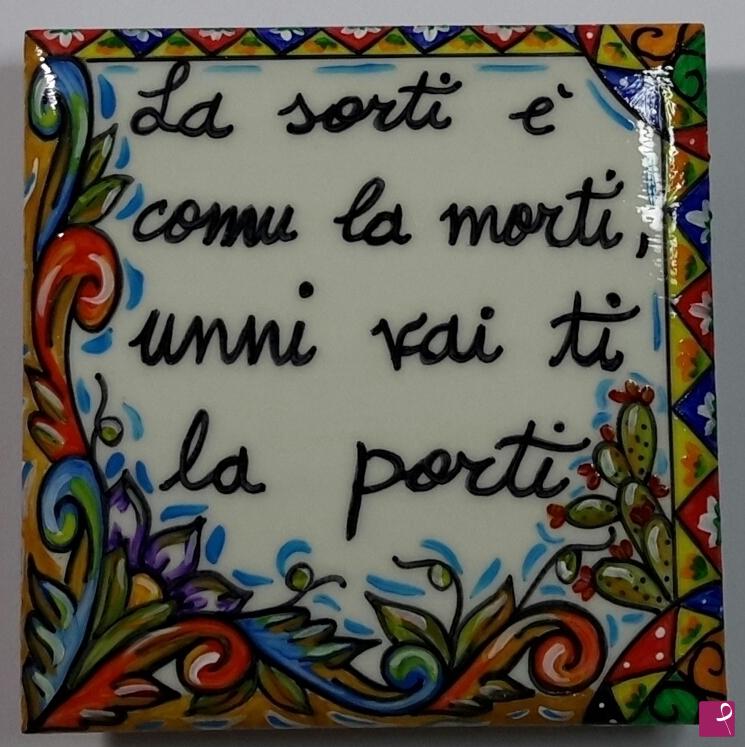 quadri in vendita online - Ceramica siciliana - collezione 2019 n.°14 "Proverbi siciliani "
