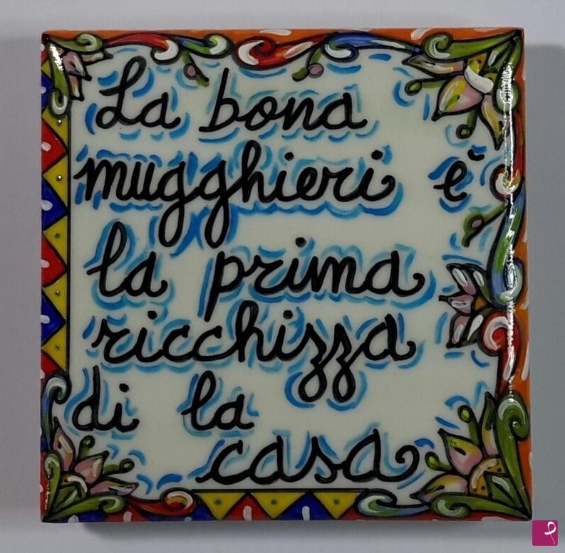 quadri in vendita online - Ceramica siciliana - collezione 2019 n.°31 serie: proverbi siciliani 