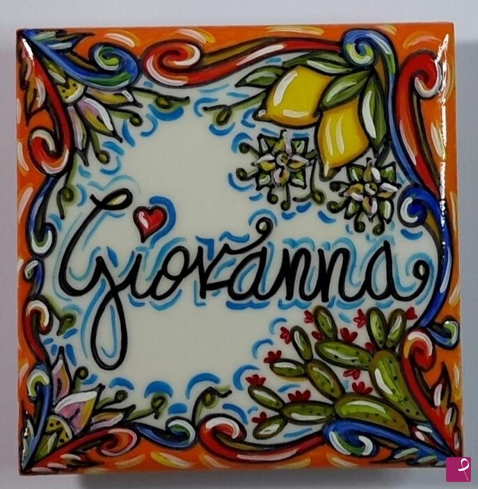 quadri in vendita online - Ceramica siciliana - collezione 2019 n.°34 serie : nomi propri 