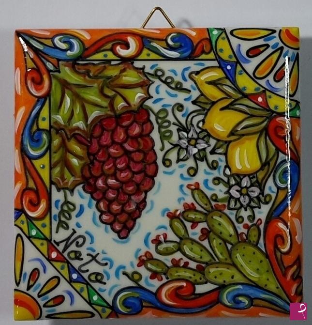 quadri in vendita online - Ceramica siciliana - collezione 2019 n.°41 serie : souvenir  siciliani 