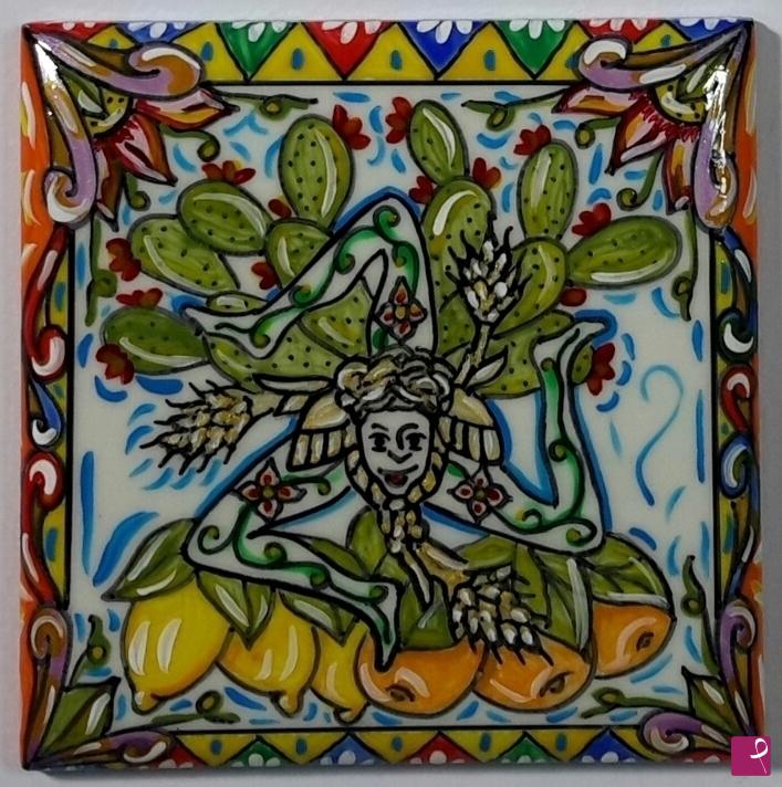 quadri in vendita online - Ceramica siciliana - collezione 2019 n.°48 serie : souvenir siciliani