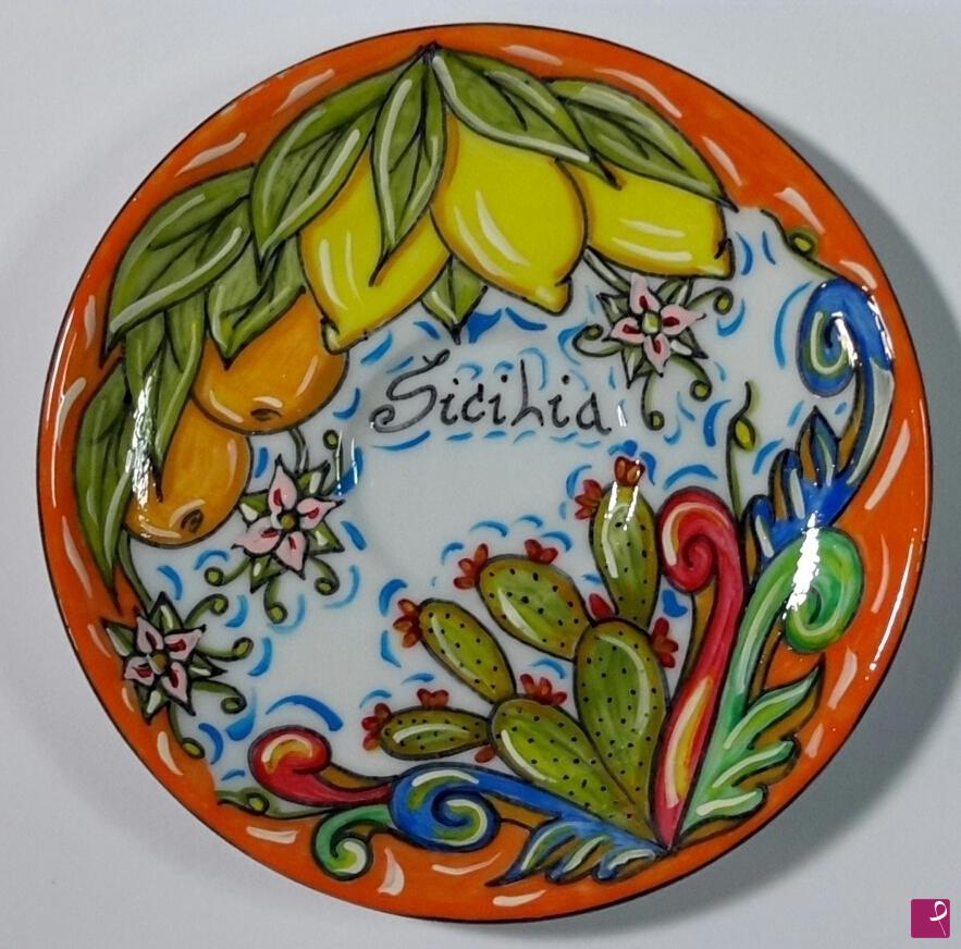 quadri in vendita online - Ceramica siciliana - collezione 2019 n.°62 serie : souvenir siciliani
