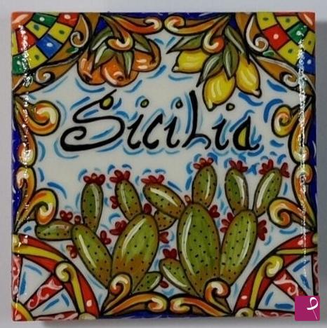 quadri in vendita online - Ceramica siciliana - collezione 2019 n.°65  serie: souvenir siciliani