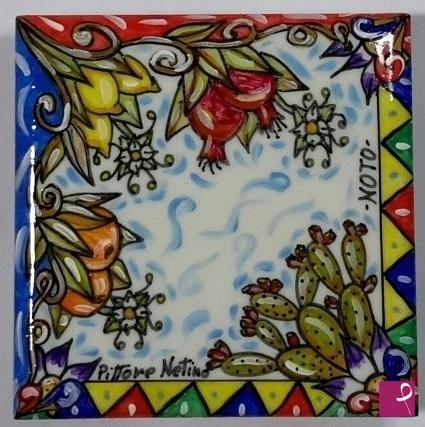 quadri in vendita online - Ceramica siciliana - collezione 2020 n.° 10  serie : souvenir  siciliani