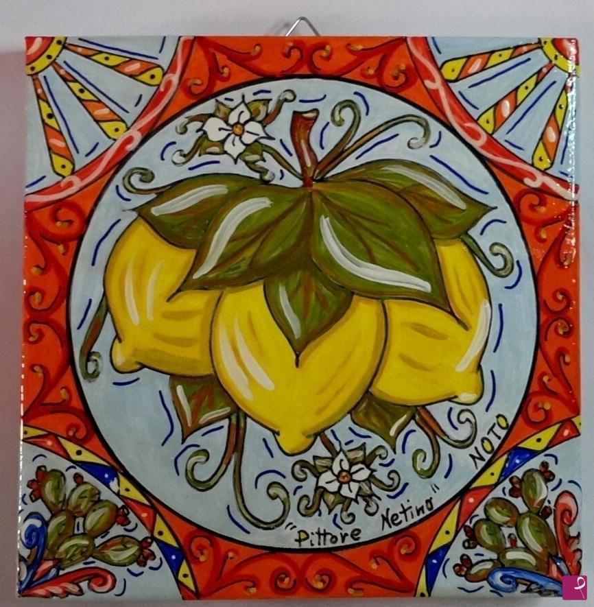 quadri in vendita online - Ceramica siciliana - collezione 2020 n.° 32 serie : souvenir siciliani