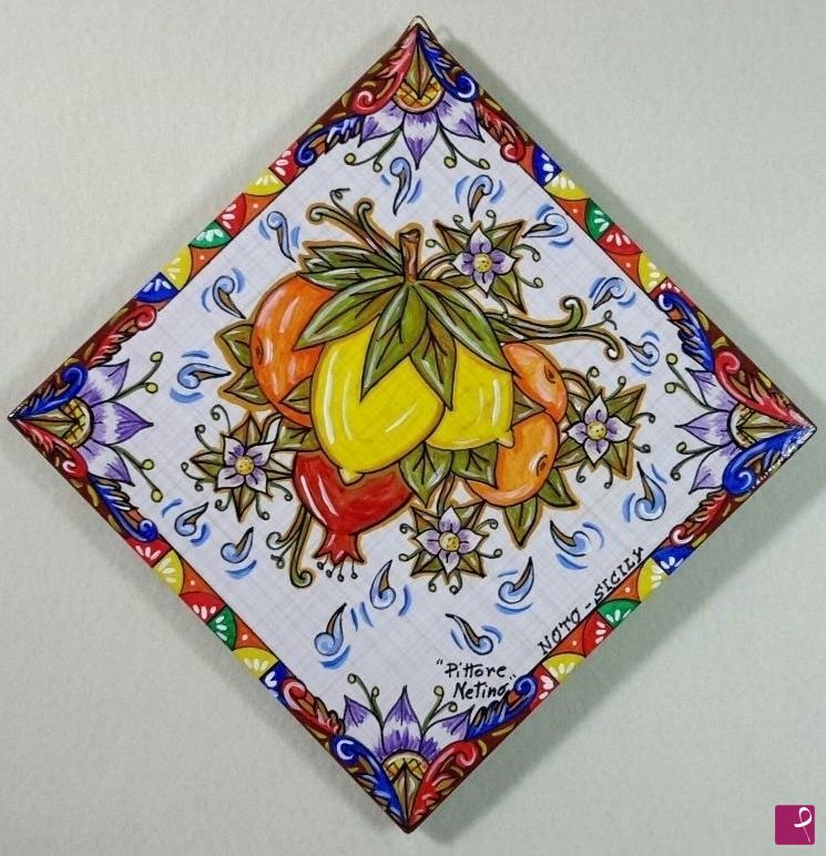 quadri in vendita online - Ceramica siciliana - collezione 2020 n.° 4  serie : souvenir siciliani 