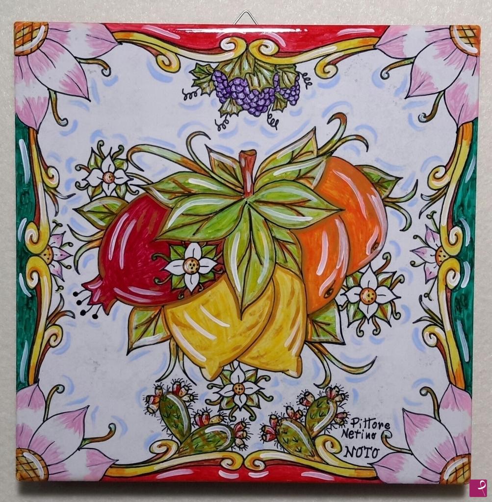 quadri in vendita online - Ceramica siciliana - collezione 2021 n°13 serie : souvenir siciliani