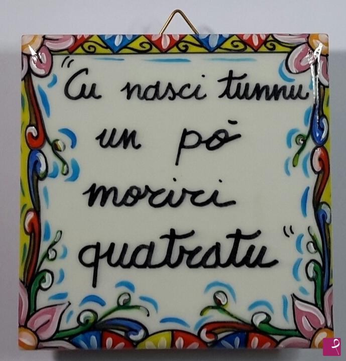 quadri in vendita online - Ceramica siciliana- collezione 2019 n.°9 " Proverbi siciliani "