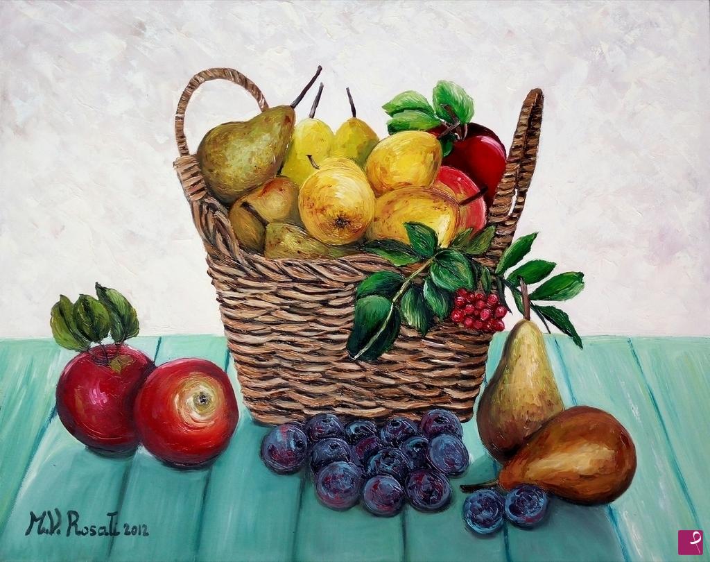 quadri in vendita online - CESTA CON FRUTTA