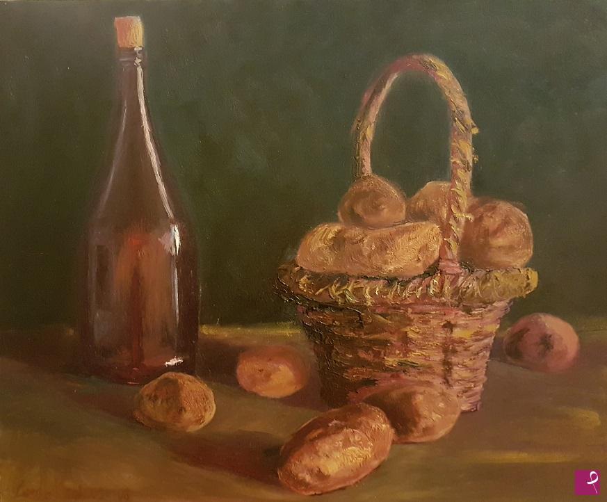 quadri in vendita online - Cesta di patate