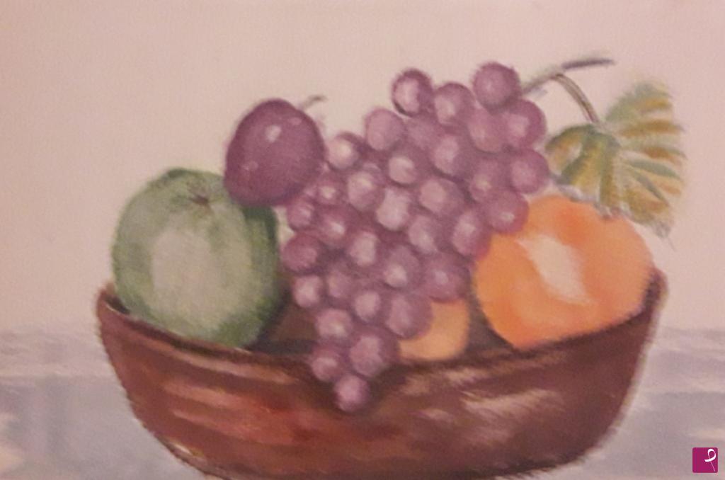 quadri in vendita online - Cestino con la frutta