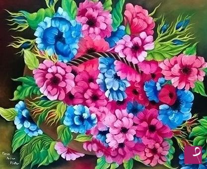 quadri in vendita online - Cestino di fiori