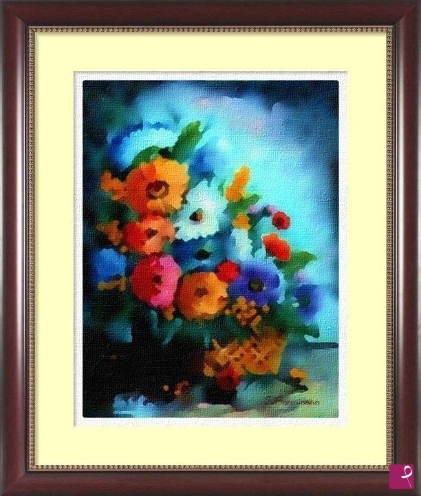 quadri in vendita online - Cesto di fiori