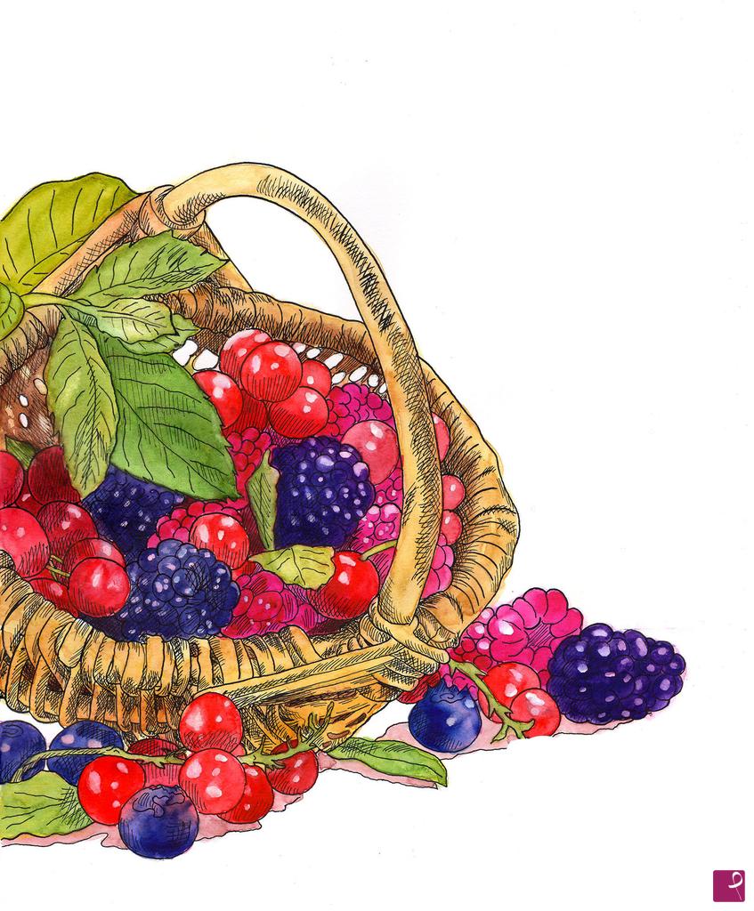 quadri in vendita online - Cesto di Frutti di Bosco