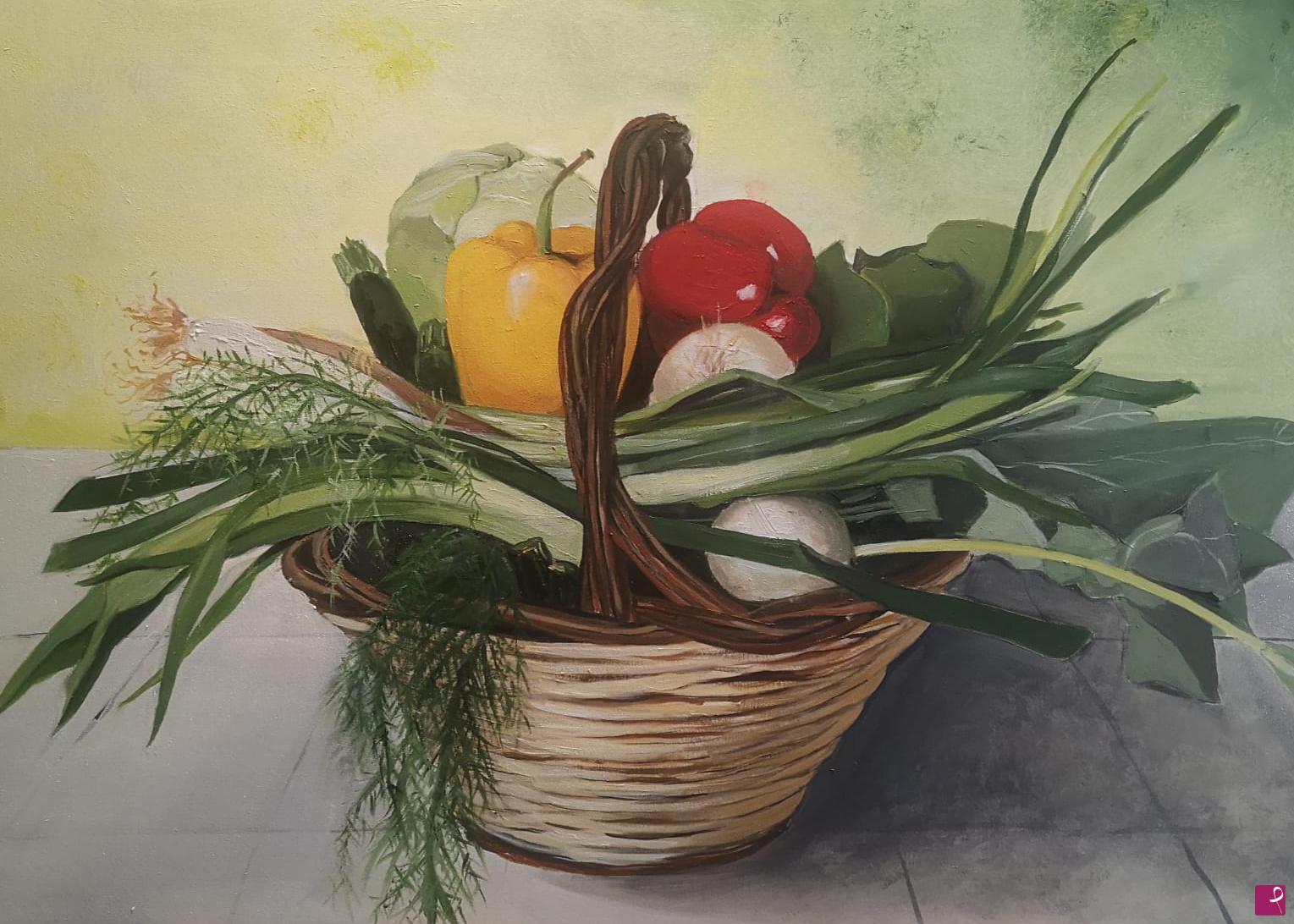 quadri in vendita online - CESTO DI VERDURE ESTIVE
