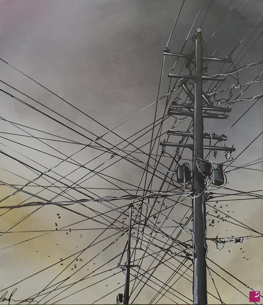quadri in vendita online - Chaos between the cables