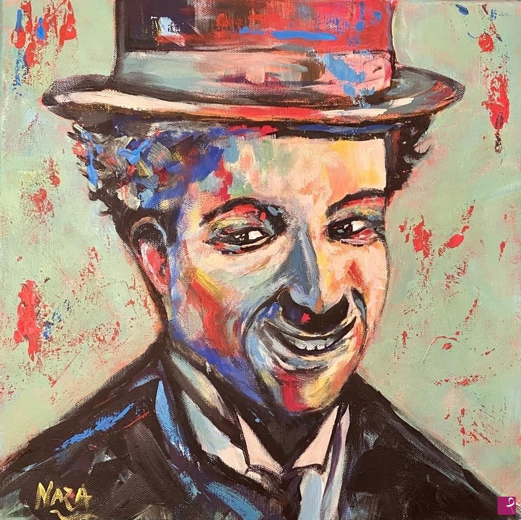 quadri in vendita online - Charlie Chaplin Ritratto POP Cintemporaneo