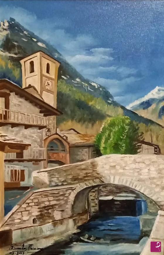quadri in vendita online - Chianale il Borgo di pietra (piemonte)