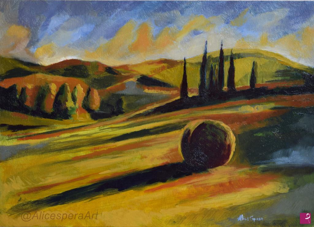 quadri in vendita online - Chianti al tramonto