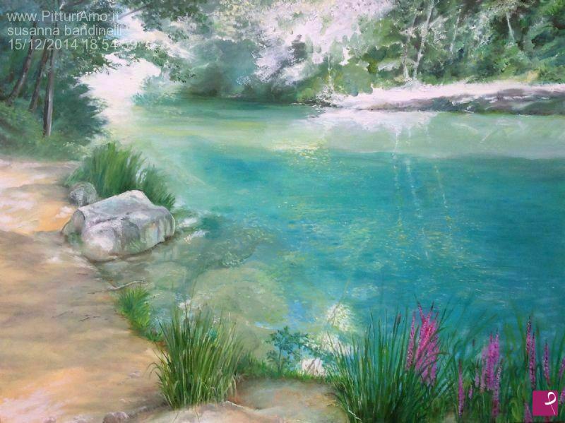 quadri in vendita online - "Chiare dolci e fresche acque" Fiume Merse