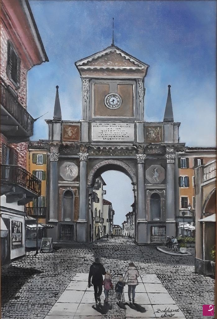 quadri in vendita online - CHIERI "PASSEGGIANDO  SOTTO L'ARCO DI CHIERI "