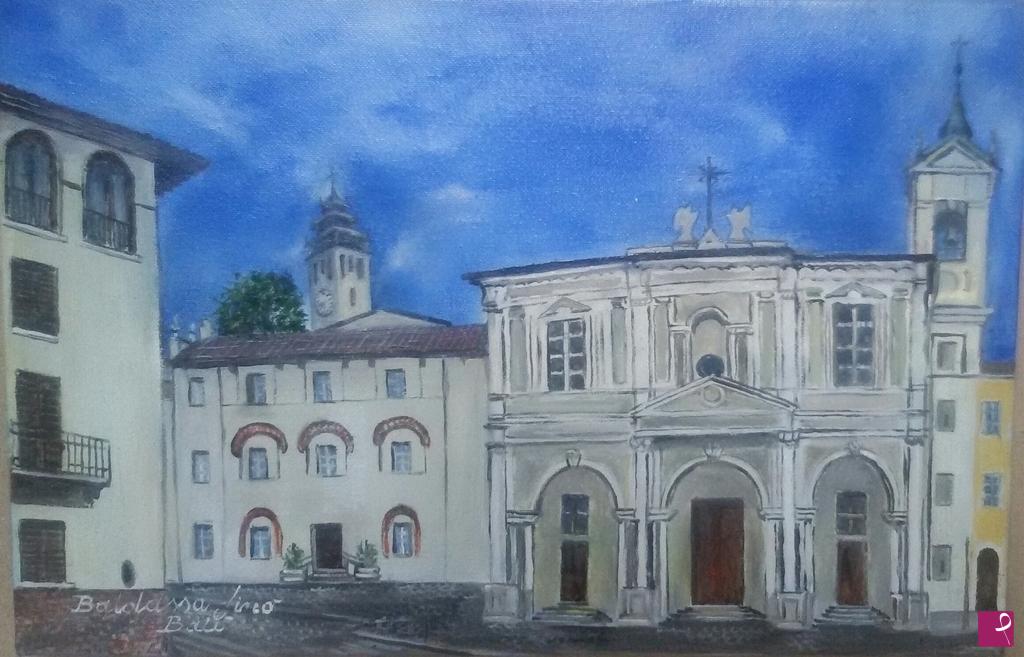 quadri in vendita online - CHIERI PIAZZA MAZZINI CHIESA DI SAN GULIEMO E ISTITUTO S. ANNA