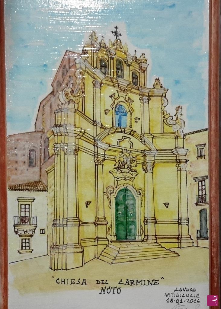 quadri in vendita online - CHIESA  DEL  CARMINE    DI  NOTO.