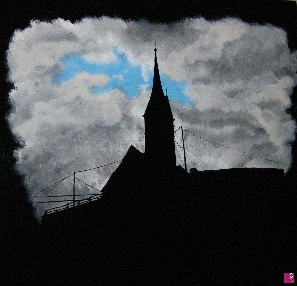 quadri in vendita online - Chiesa di montagna