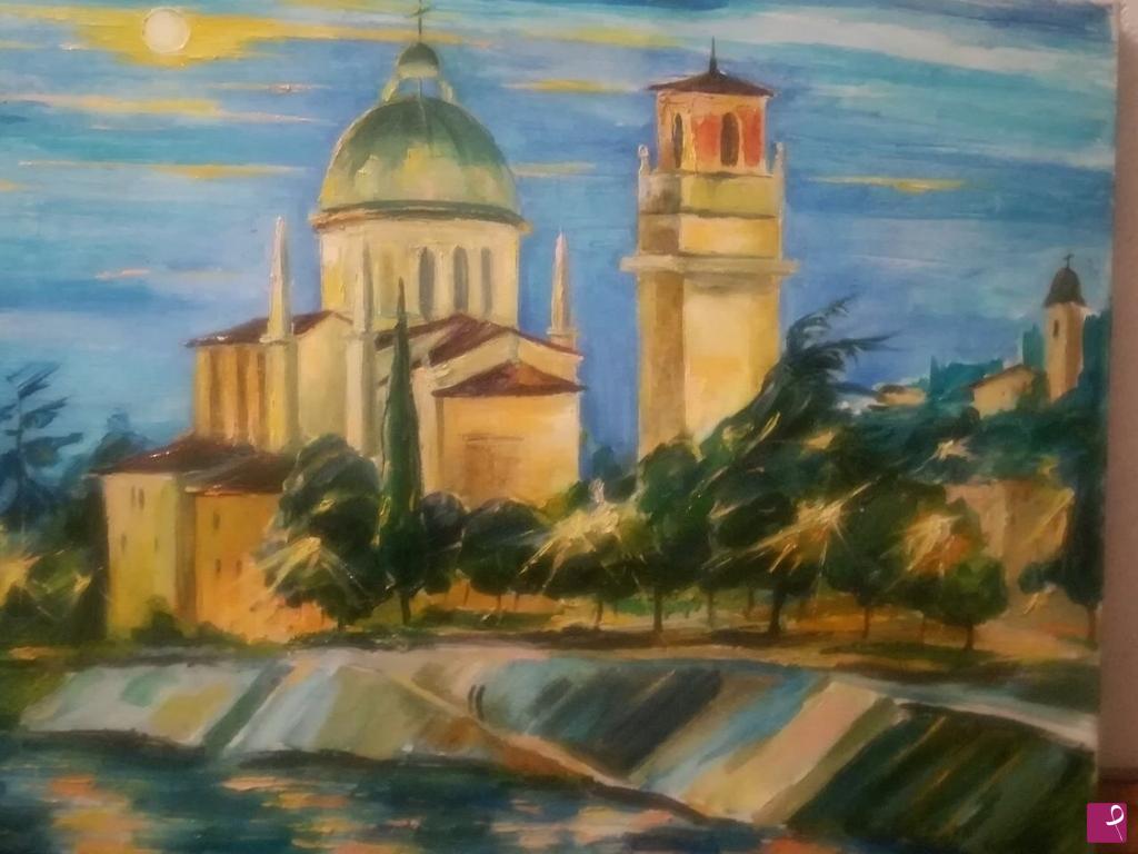 quadri in vendita online - Chiesa di San Giorgio di notte 