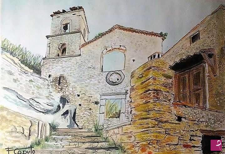 quadri in vendita online - chiesa diroccata, Cleto