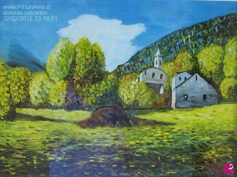quadri in vendita online - chiesa in campagna