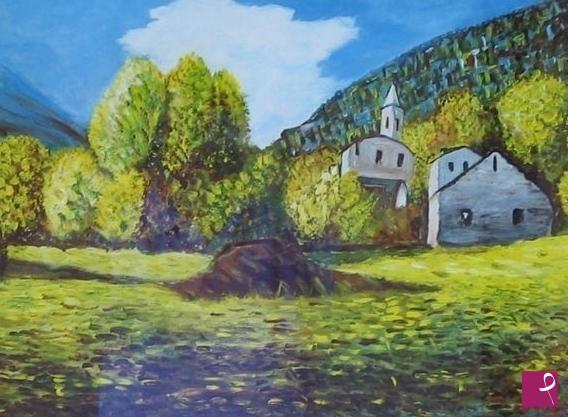 quadri in vendita online - CHIESA IN COLLINA