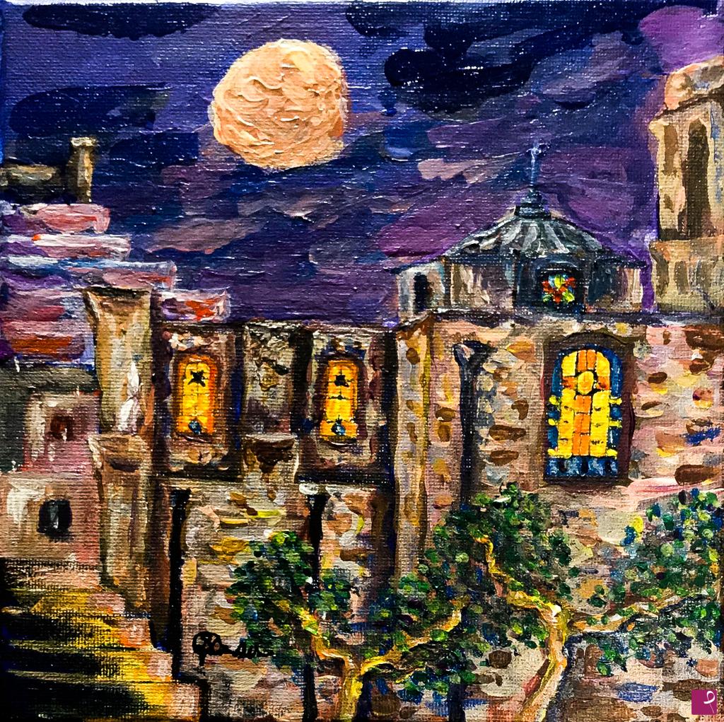 quadri in vendita online - Chiesa San Francesco D'Assisi, tra i colori della sera