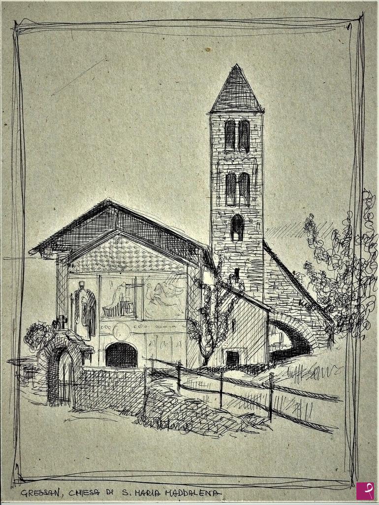 quadri in vendita online - Chiesa si S. Maria Maddalena di Gressan