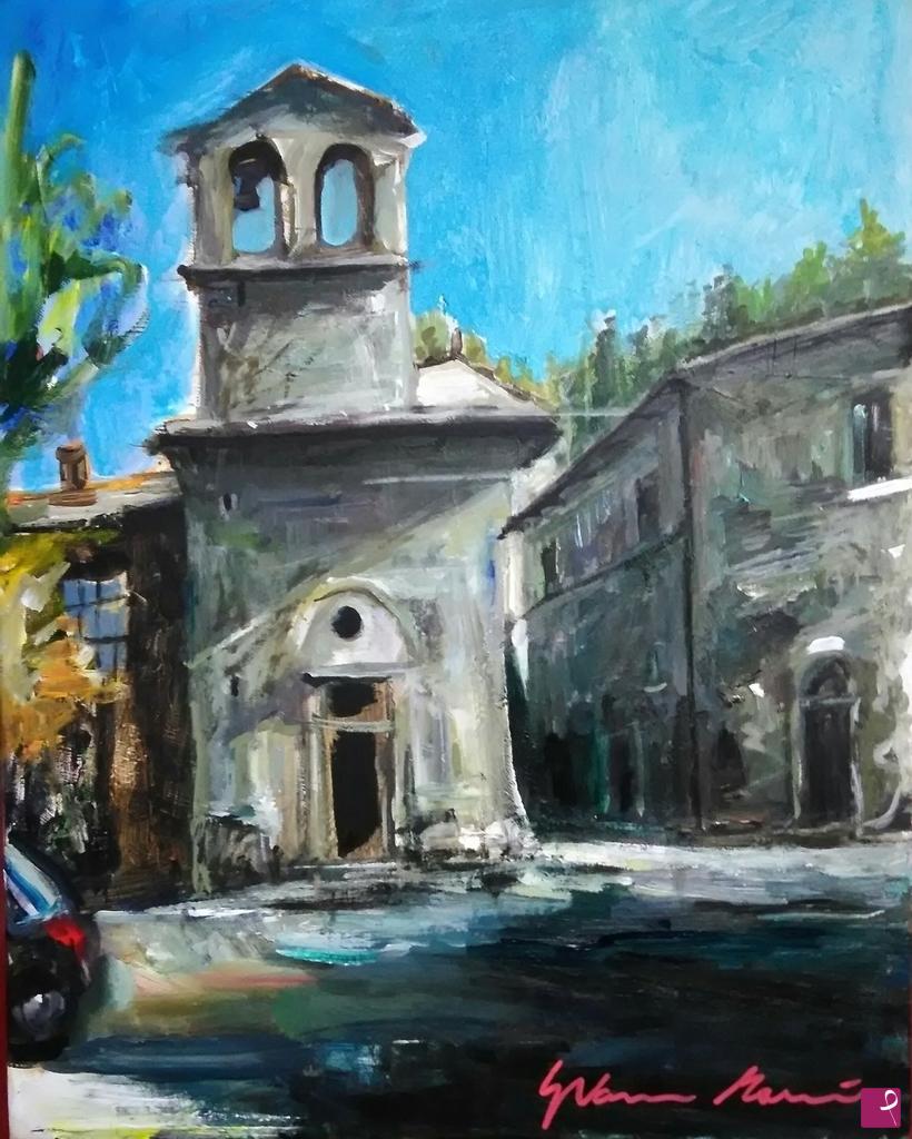quadri in vendita online - Chiesetta in Cortona