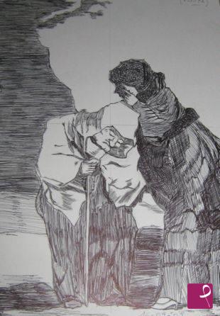 quadri in vendita online - "chitòn" (falso d'autore-disegno di F.Goya)