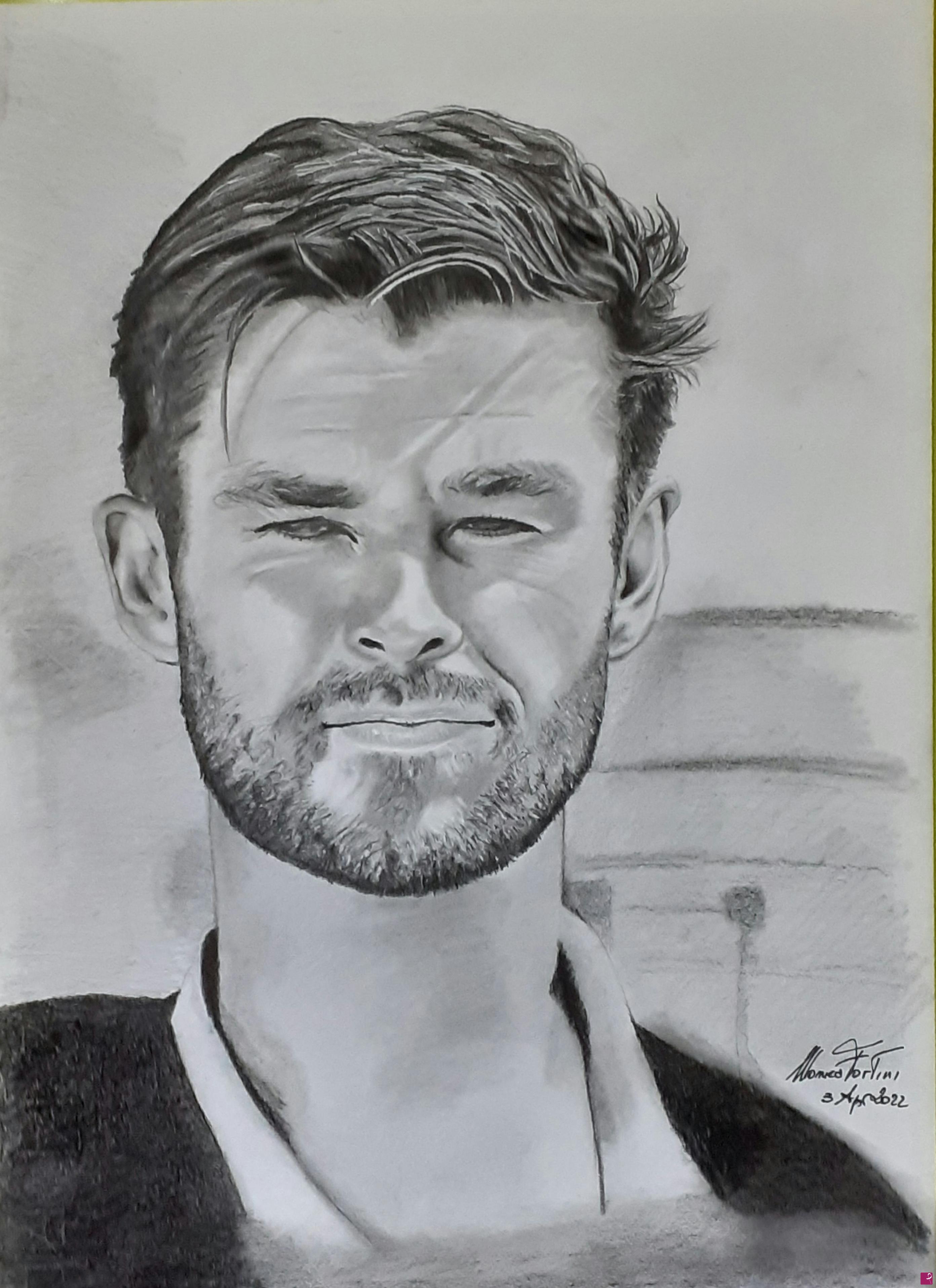 quadri in vendita online - Chris Hemsworth Portrait