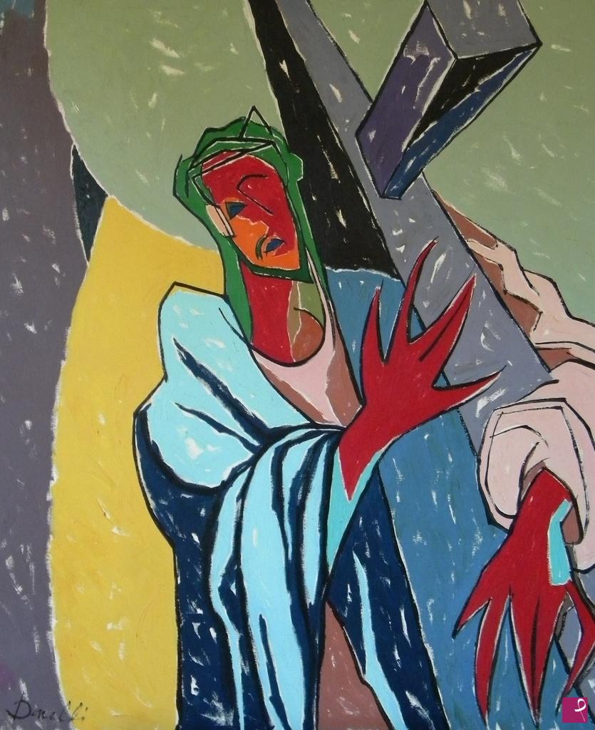 quadri in vendita online - Christ carrying the cross