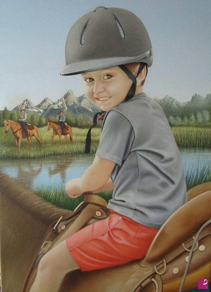quadri in vendita online - Christian a cavallo