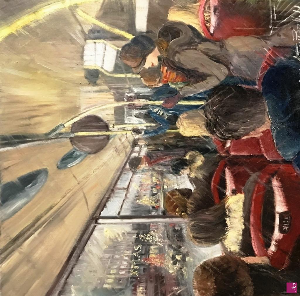 quadri in vendita online - Christmas from a Double Decker. Notting Hill Gate.
