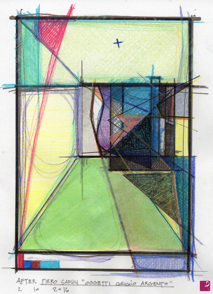 quadri in vendita online - chromofragmentism 002 - preliminary study