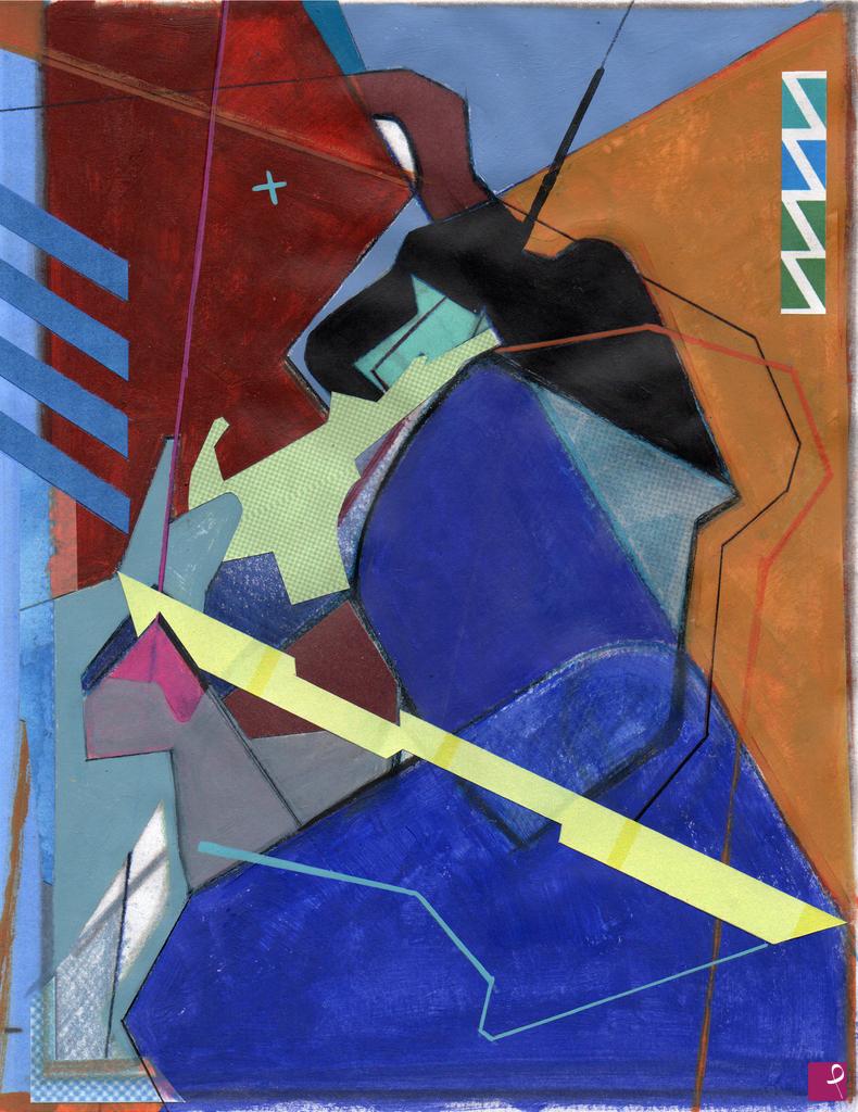 quadri in vendita online - chromogeometric fragmented interference (from superimposed reductions) 001 - study 05