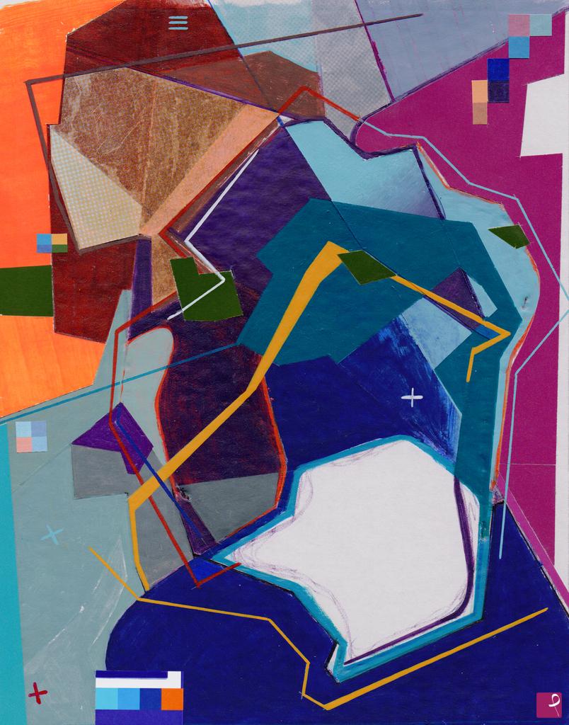 quadri in vendita online - chromogeometric fragmented interference (from superimposed reductions) 001 - study 07