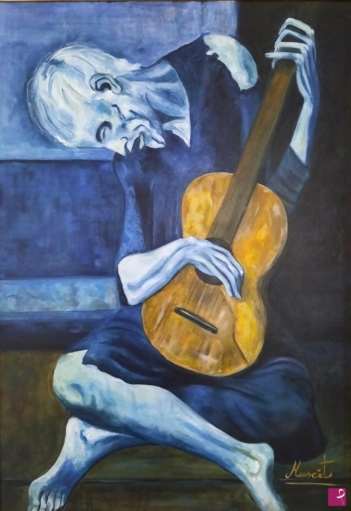 quadri in vendita online - CIECO CON LA CHITARRA 