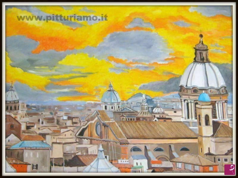 quadri in vendita online - Cielo di Roma