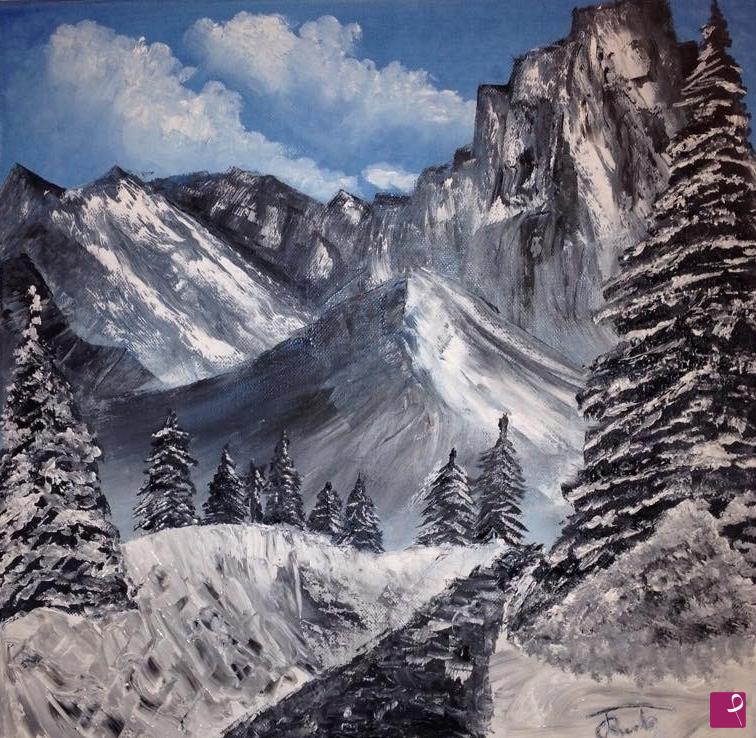 quadri in vendita online - Cime innevate