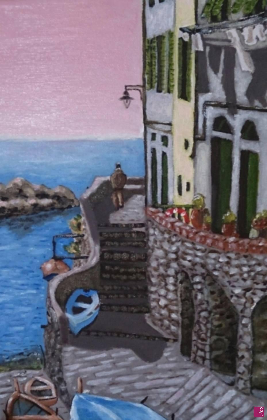 quadri in vendita online - Cinque terre all'alba
