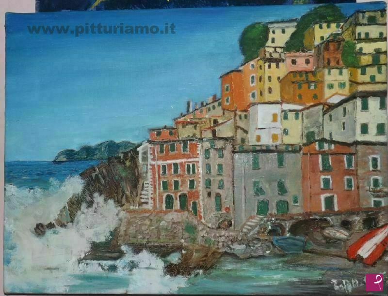 quadri in vendita online - Cinque terre  scorci di Riomaggiore